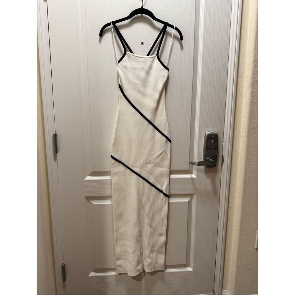 Significant Other Maple Ribbed Knit Maxi Dress In Ivory Contras Size 4 NWT - Picture 4 of 6
